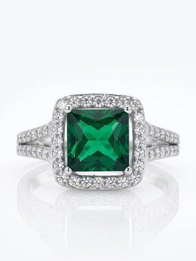 Emerald Green Gemstone Ring, real 925 Sterling Silver Charmed Aroma Size 7